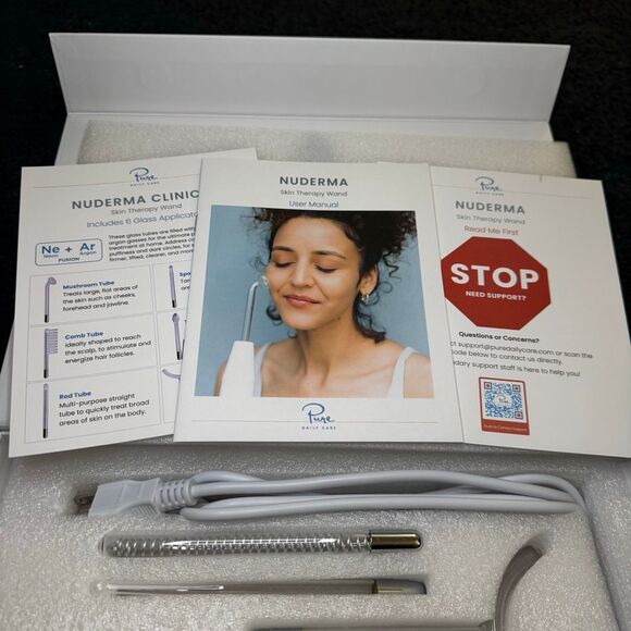 NuDerma Clinical Skin Therapy Wand - Portable Skin Therapy Machine w 6 Fusion - Picture 4 of 5